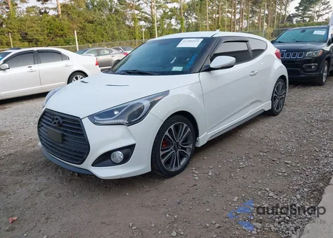 2016 Hyundai Veloster Turbo z USA, uszkodzony, nr VIN KMHTC6AE5GU284757